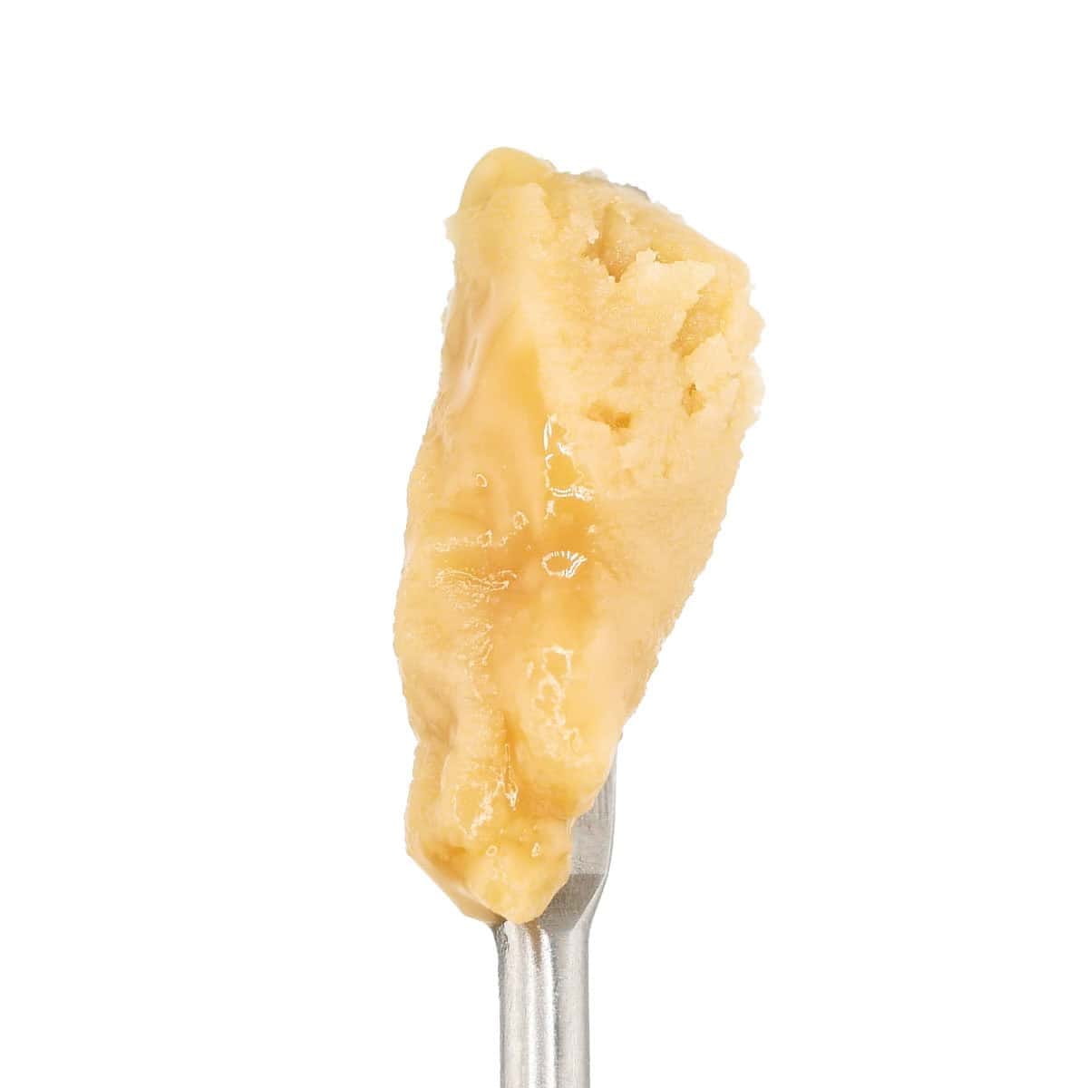 Close-up of a THCa-infused cannabis edible with a creamy texture.