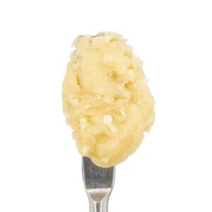 THCa cannabis concentrate on a metal spatula.