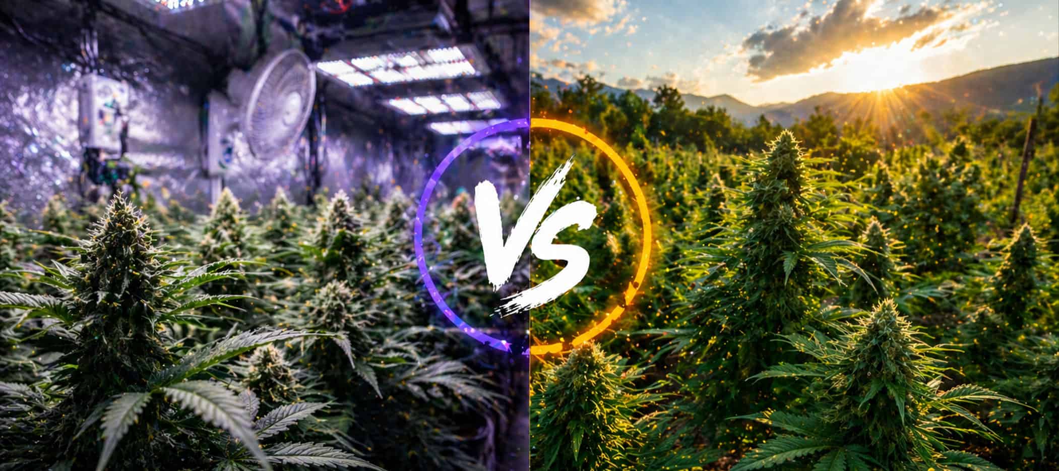 Indoor vs Outdoor THCa Flower: Complete Comparison — premium hemp flower grown across different environments