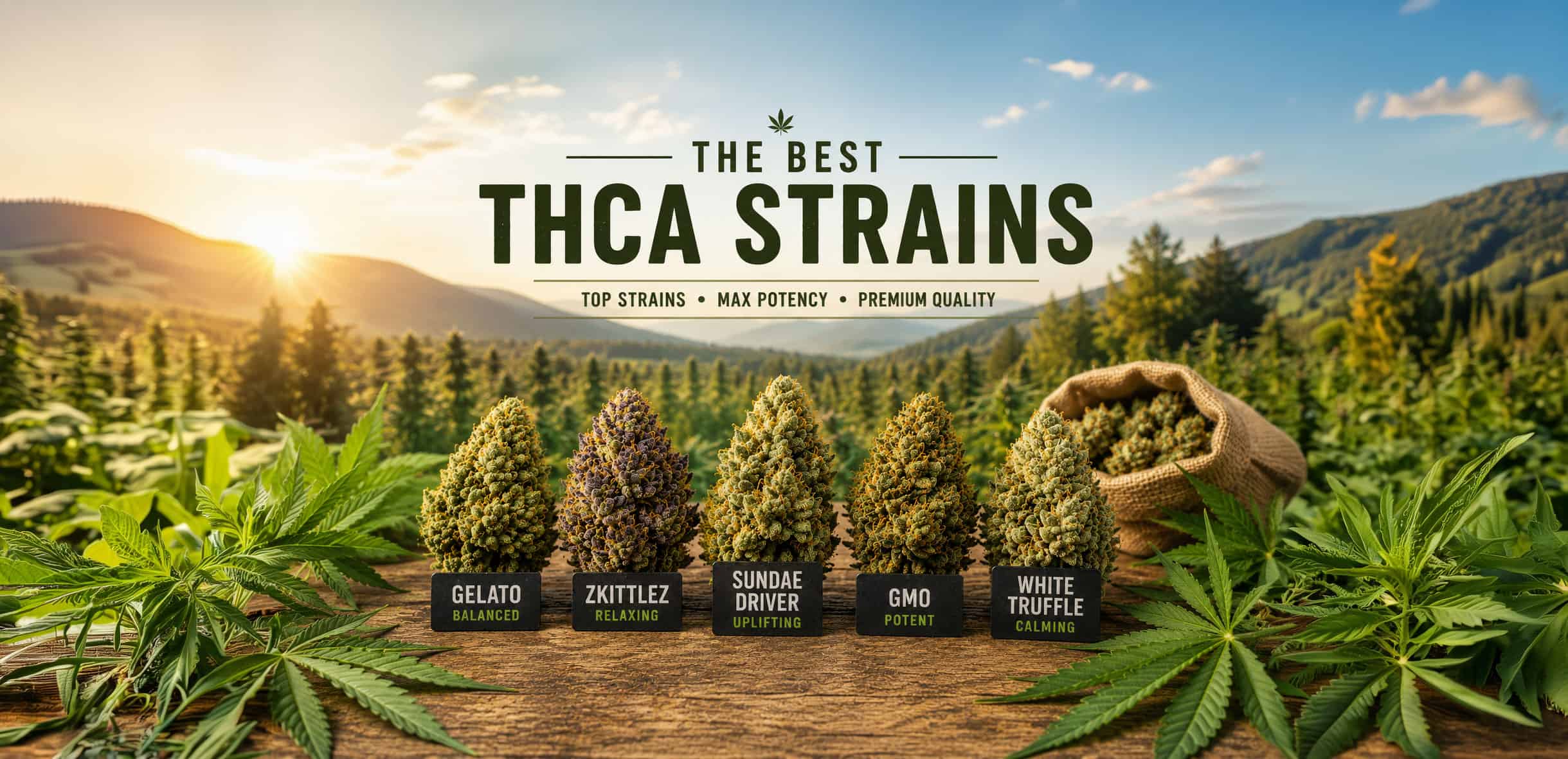 Best THCa Flower Strains of 2026 — premium cultivar lineup with diverse terpene profiles and trichome density